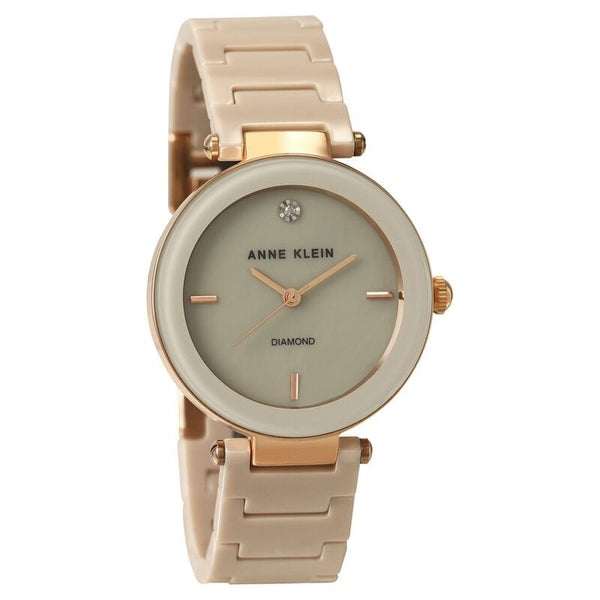 Anne Klein Quartz Analog Off White Dial Ceramic Strap Watch for Women