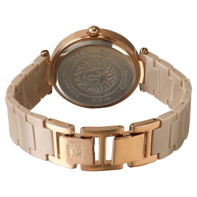 Anne Klein Quartz Analog Off White Dial Ceramic Strap Watch for Women
