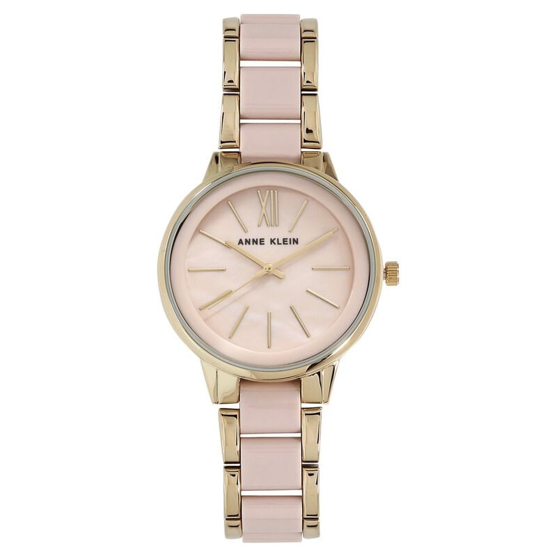 Anne Klein Quartz Analog Beige Dial Bimetal Strap Watch for Women