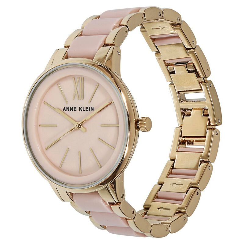 Anne Klein Quartz Analog Beige Dial Bimetal Strap Watch for Women