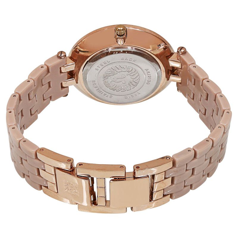 Anne Klein Quartz Analog Mother of Pearl Dial Ceramic Strap Watch for Women