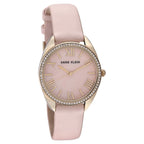 Anne Klein Quartz Analog Pink Dial Leather Strap Watch for Women