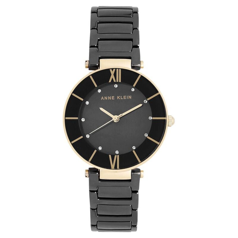 Anne Klein Quartz Analog Black Dial Ceramic Strap Watch for Women