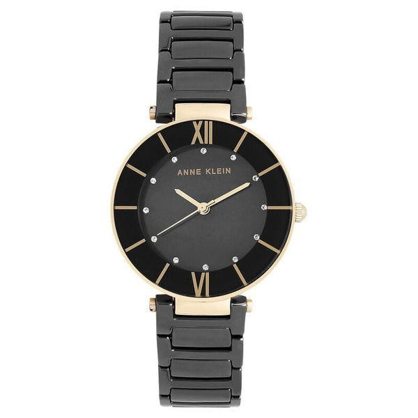Anne Klein Quartz Analog Black Dial Ceramic Strap Watch for Women