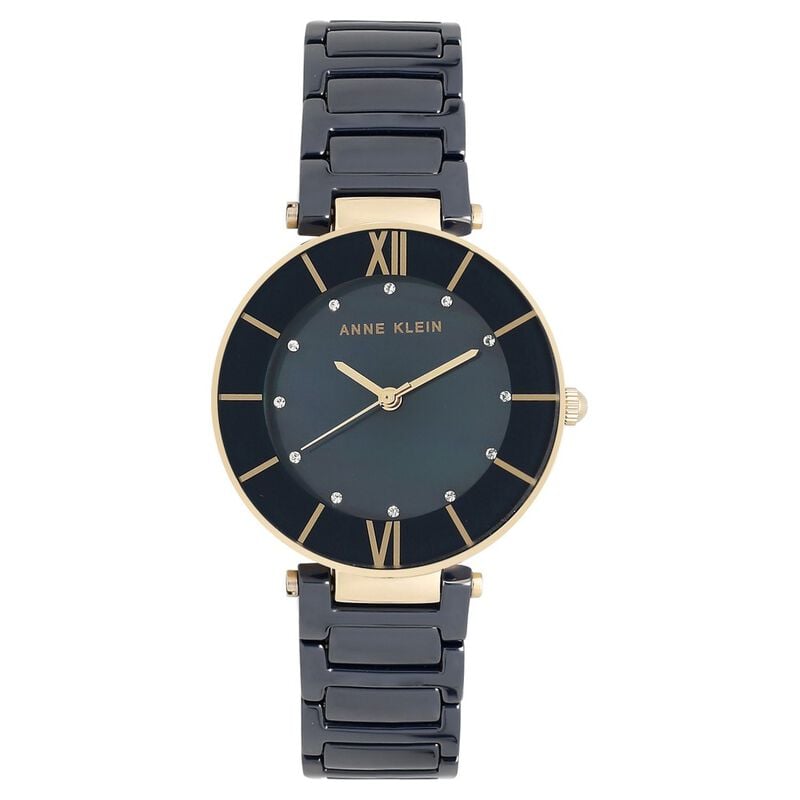 Anne Klein Quartz Analog Blue Dial Ceramic Strap Watch for Women