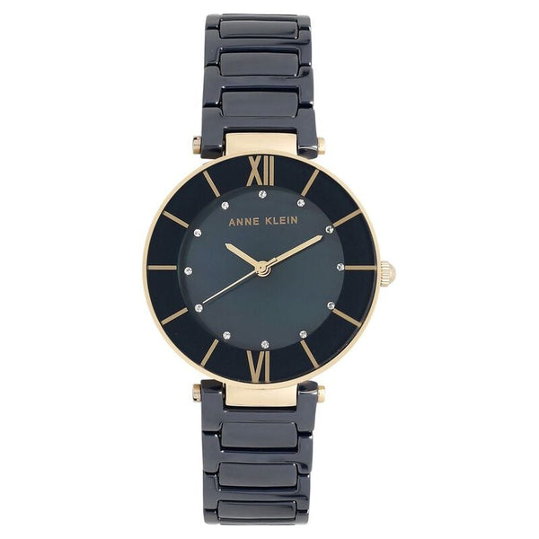 Anne Klein Quartz Analog Blue Dial Ceramic Strap Watch for Women
