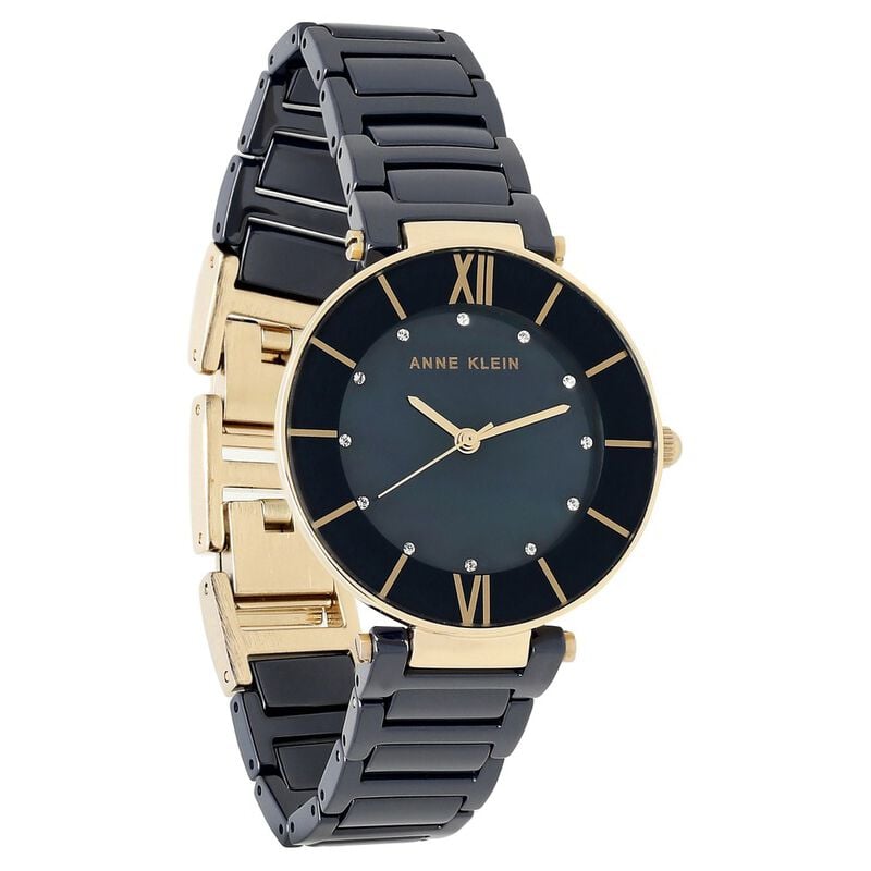 Anne Klein Quartz Analog Blue Dial Ceramic Strap Watch for Women