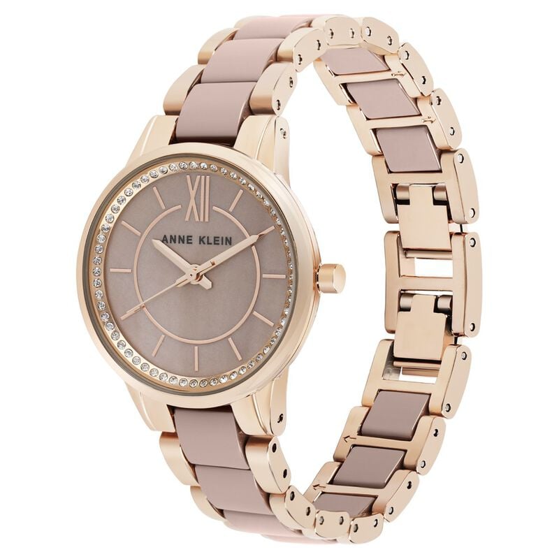 Anne Klein Quartz Analog Brown Dial Ceramic Strap Watch for Women