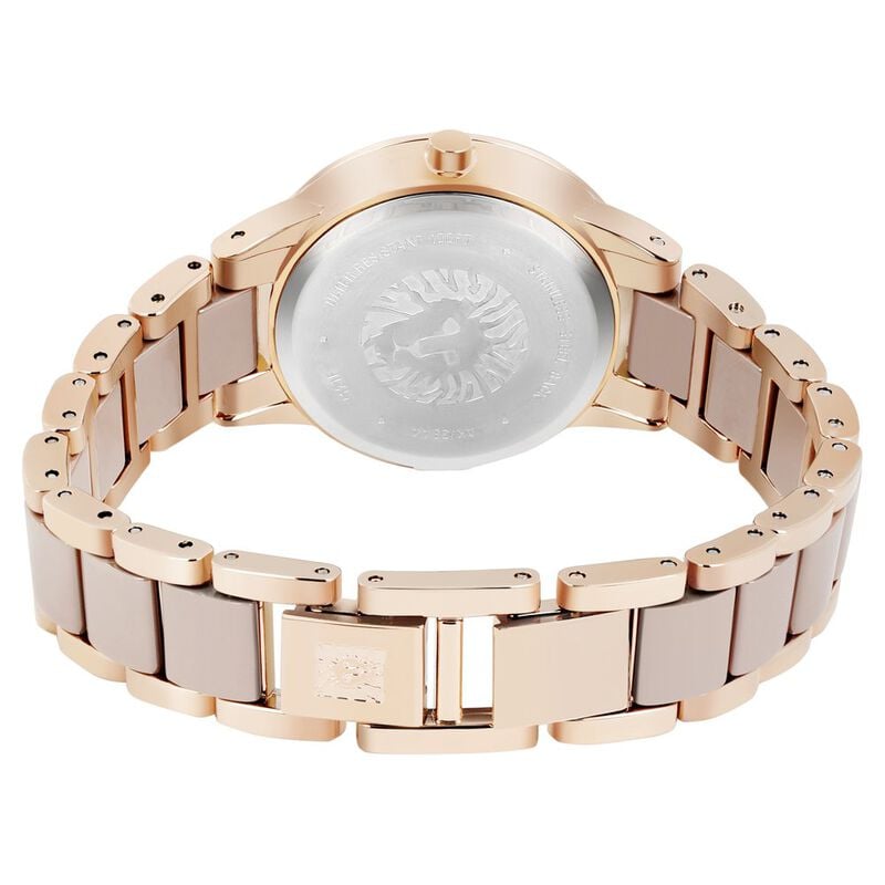 Anne Klein Quartz Analog Brown Dial Ceramic Strap Watch for Women