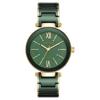 Anne Klein Quartz Analog Green Dial Green Ceramic Strap Watch For Women