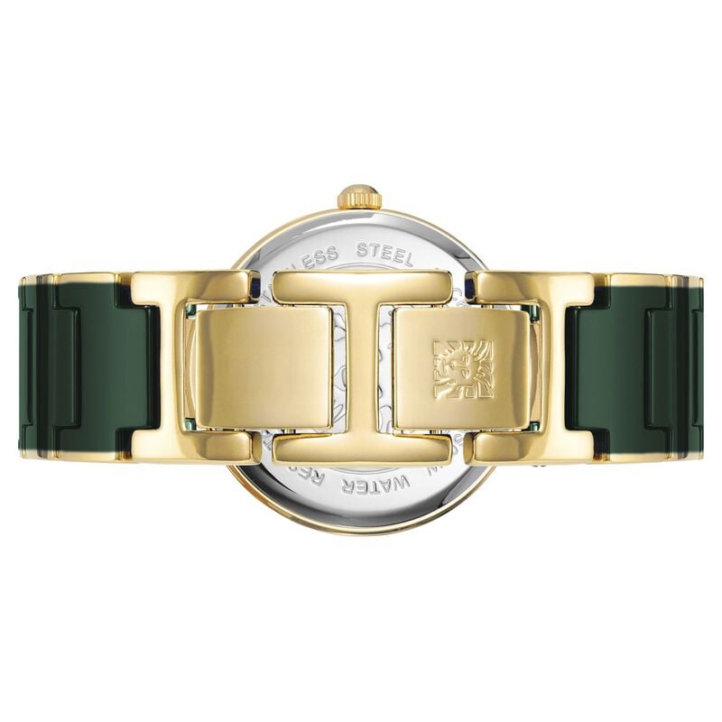 Anne Klein Quartz Analog Green Dial Green Ceramic Strap Watch For Women
