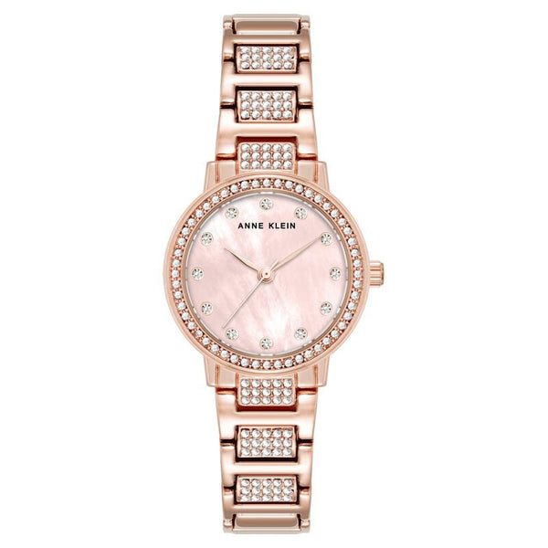 Anne Klein Quartz Analog Mother Of Pearl Dial Metal Strap Watch For Women