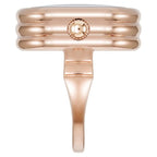 Anne Klein Quartz Analog Blue Dial Rose Gold Metal Ring Watch For Women