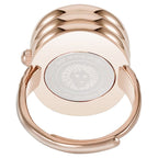 Anne Klein Quartz Analog Blue Dial Rose Gold Metal Ring Watch For Women