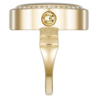 Anne Klein Quartz Analog White Dial Golden Metal Ring Watch For Women
