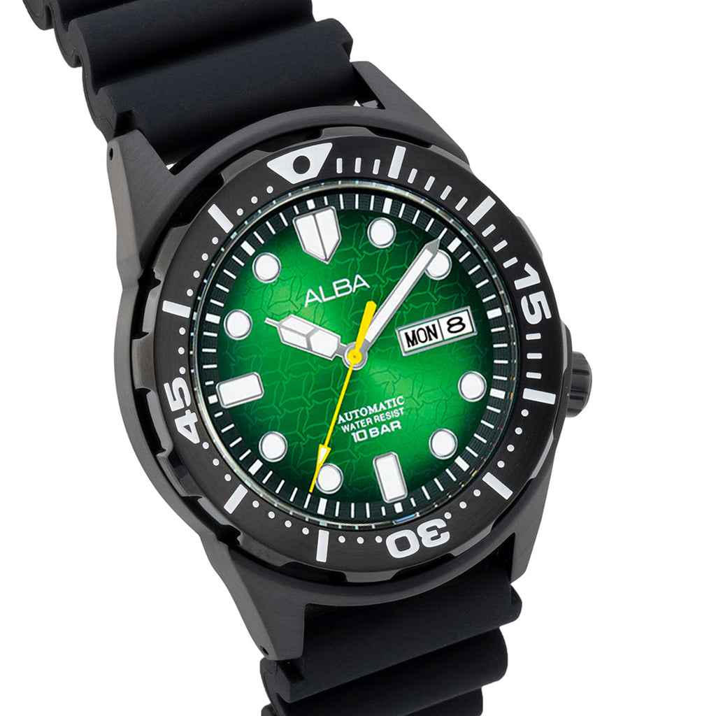 AL4445X1 Green Dial With Black Rotating Strap AutomaticWatch