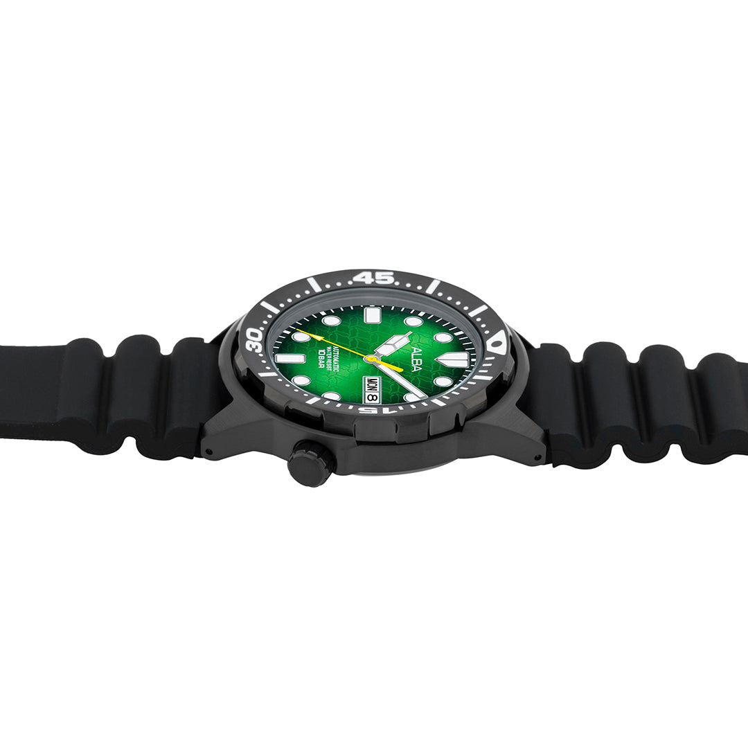 AL4445X1 Green Dial With Black Rotating Strap AutomaticWatch