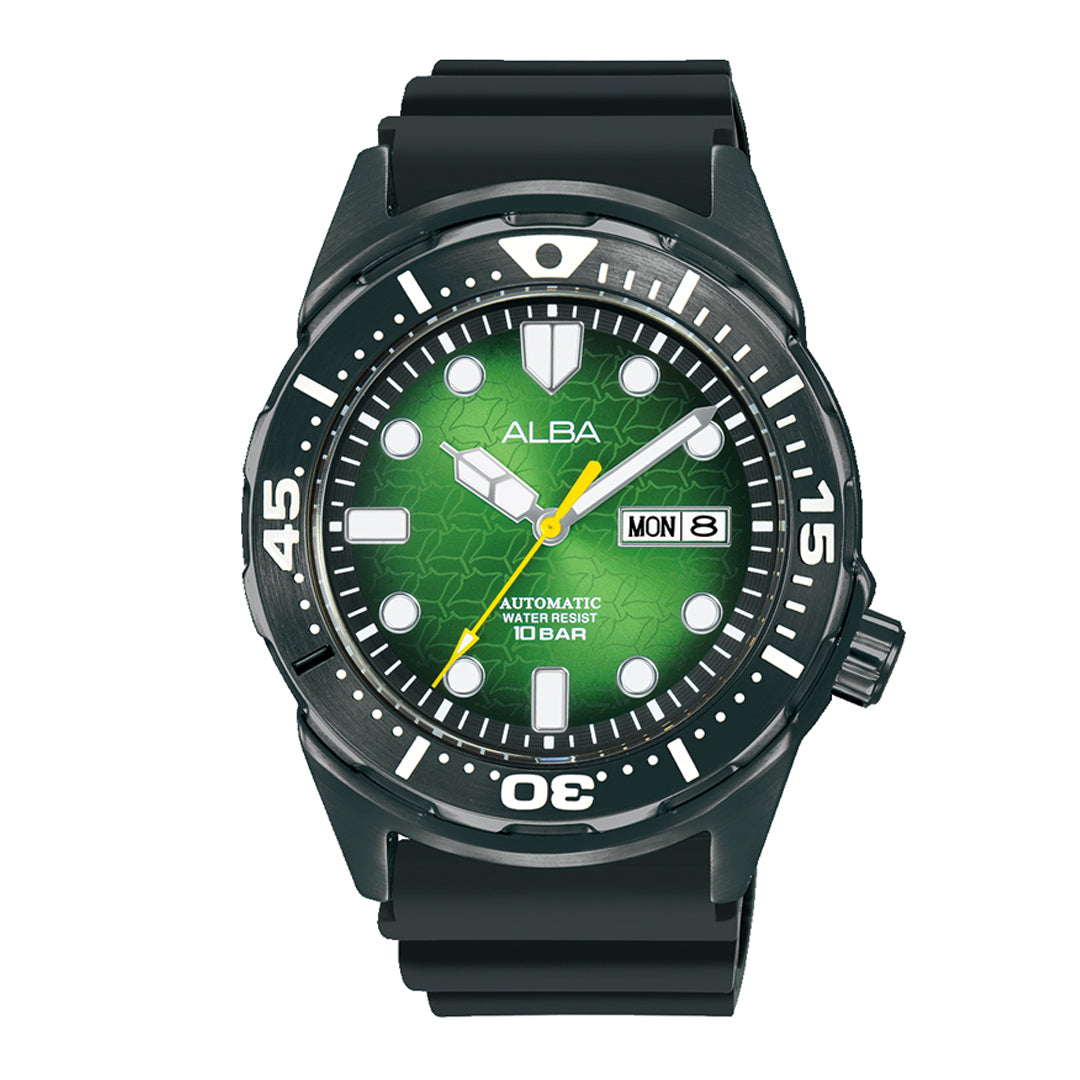 AL4445X1 Green Dial With Black Rotating Strap AutomaticWatch