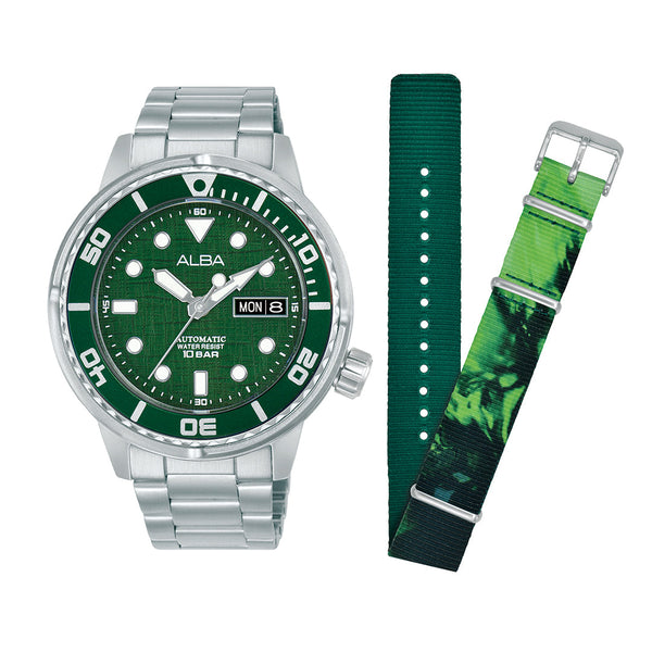 AL4775X2 Green Dial Automatic Dual-Strap Watch
