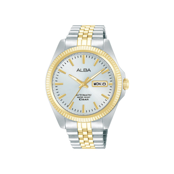 AL4784X1 Gold-Tone Fluted Bezel Automatic Watch