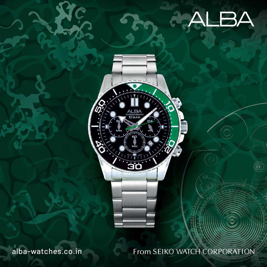AT3J39X1 Midnight Black Dial with Black+Green Bezel Chronograph