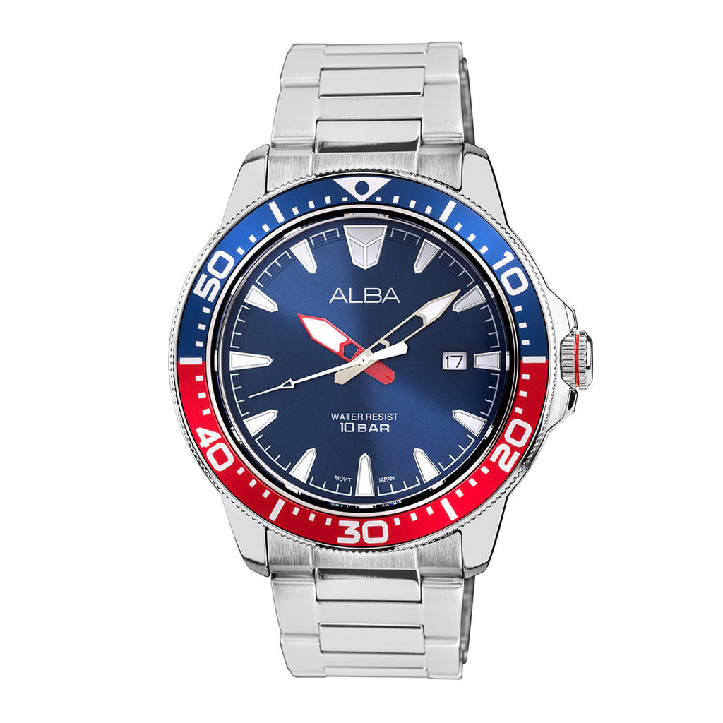 AS9T97X1 Blue & Red Dial Quartz Watch