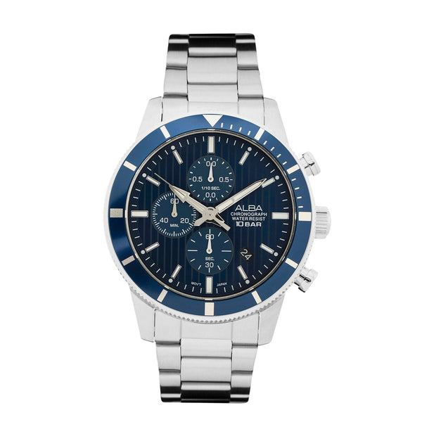 AM3955X1 Blue Patterned Dial Chronograph Watch