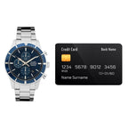 AM3955X1 Blue Patterned Dial Chronograph Watch