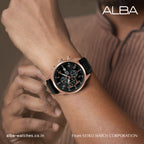 AM3A14X1 Classic Black & Gold Dial Chronograph Watch