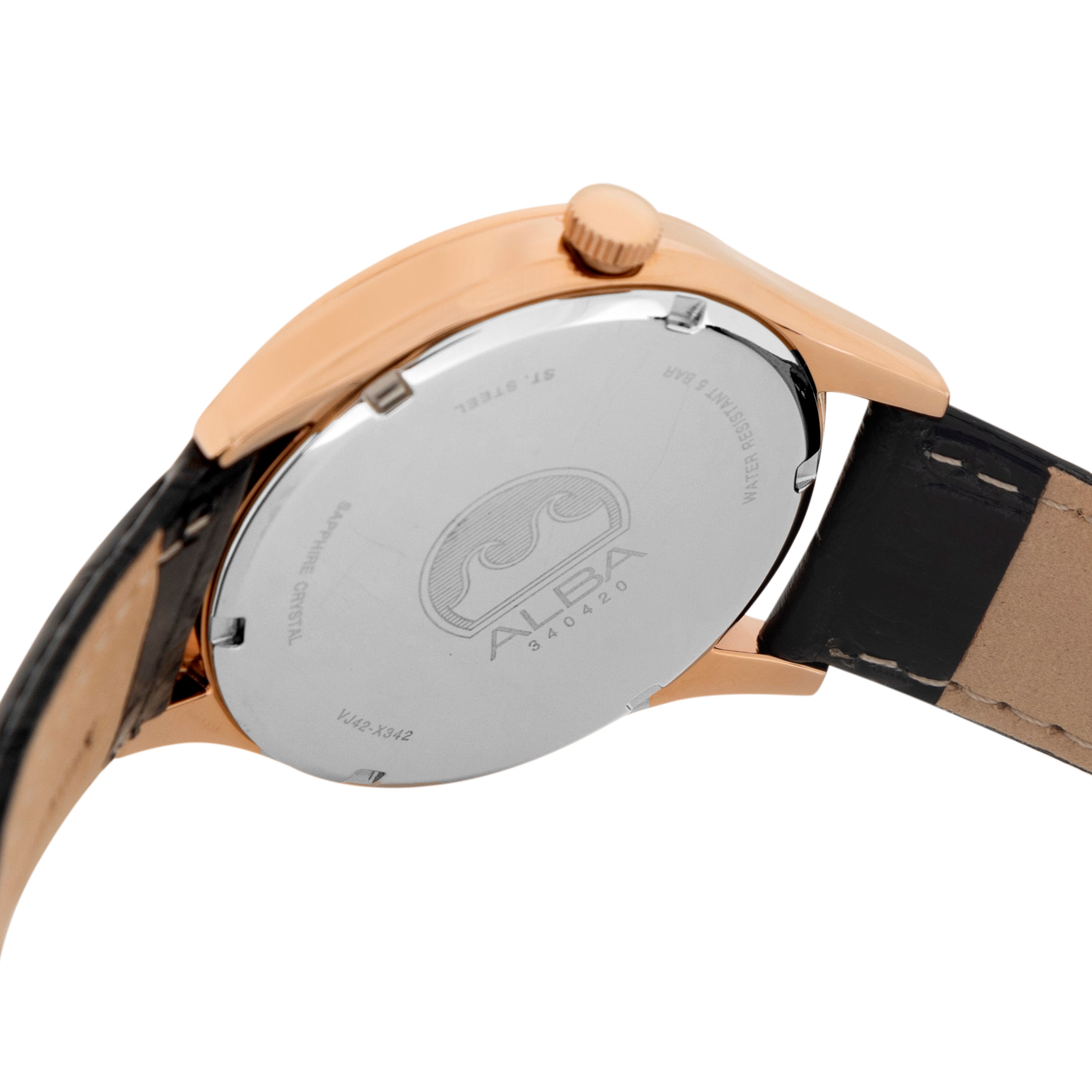 AS9R22X1 Asterix Black Dial with Black Leather Strap