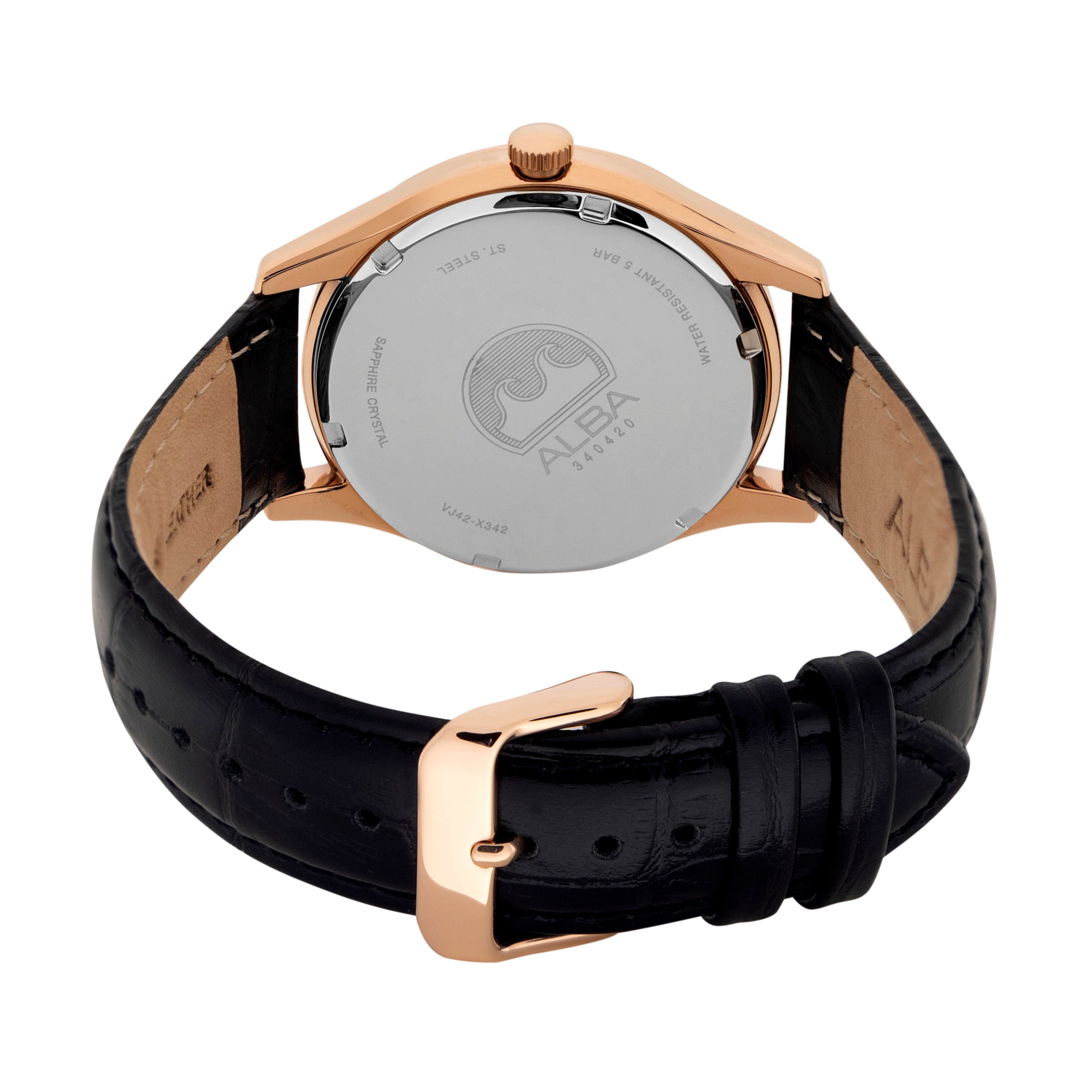 AS9R22X1 Asterix Black Dial with Black Leather Strap