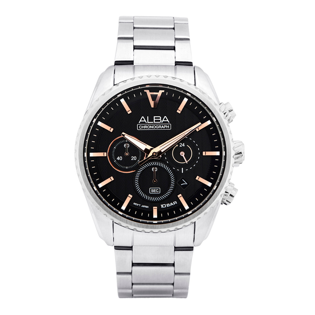 AT3H81X1 Jet Black Dial Chronograph Watch