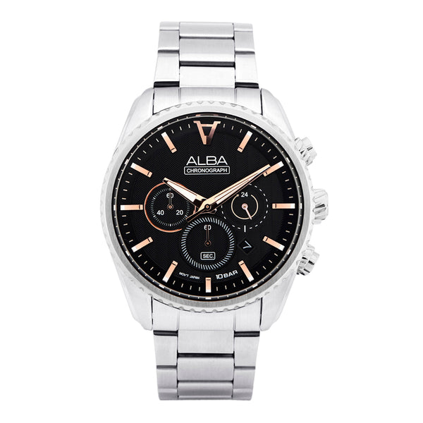 AT3H81X1 Jet Black Dial Chronograph Watch