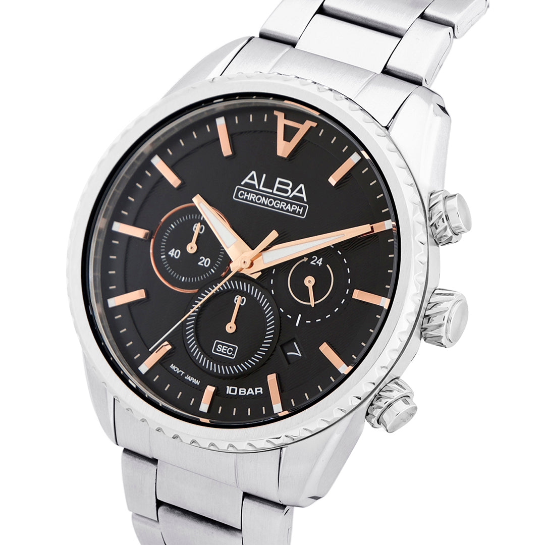 AT3H81X1 Jet Black Dial Chronograph Watch