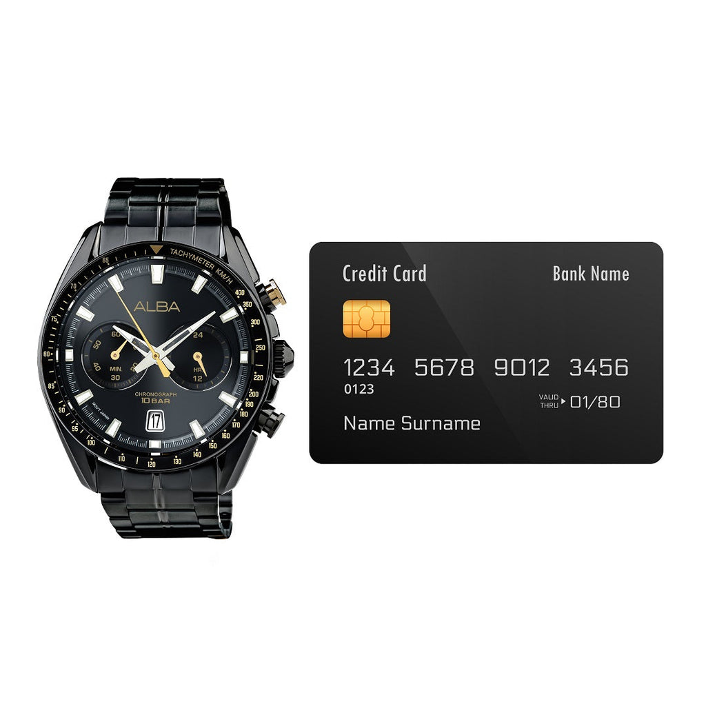 A4B013X1 Black Dial Chronograph Watch
