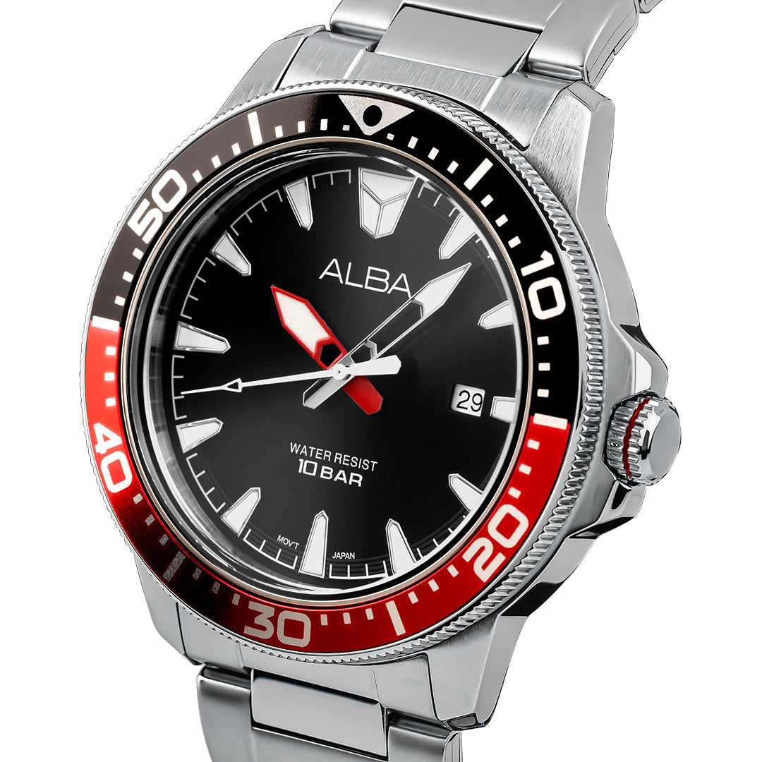 AS9T99X1 Black & Red Dial Quartz Watch