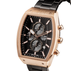 AM3992X1 Black & Gold Rectangular Dial Chronograph Watch
