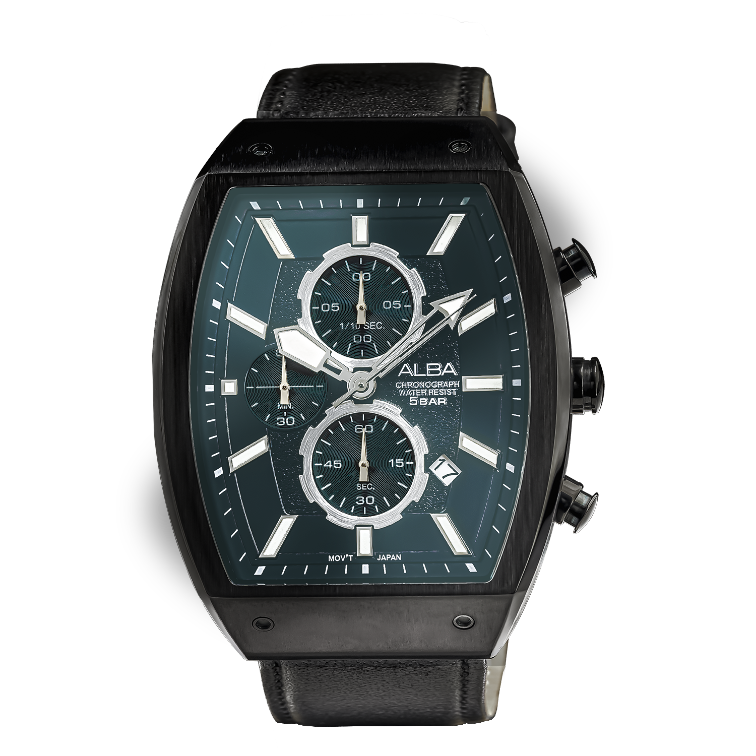 AM3999X1 Black Rectangular Dial Chronograph Watch