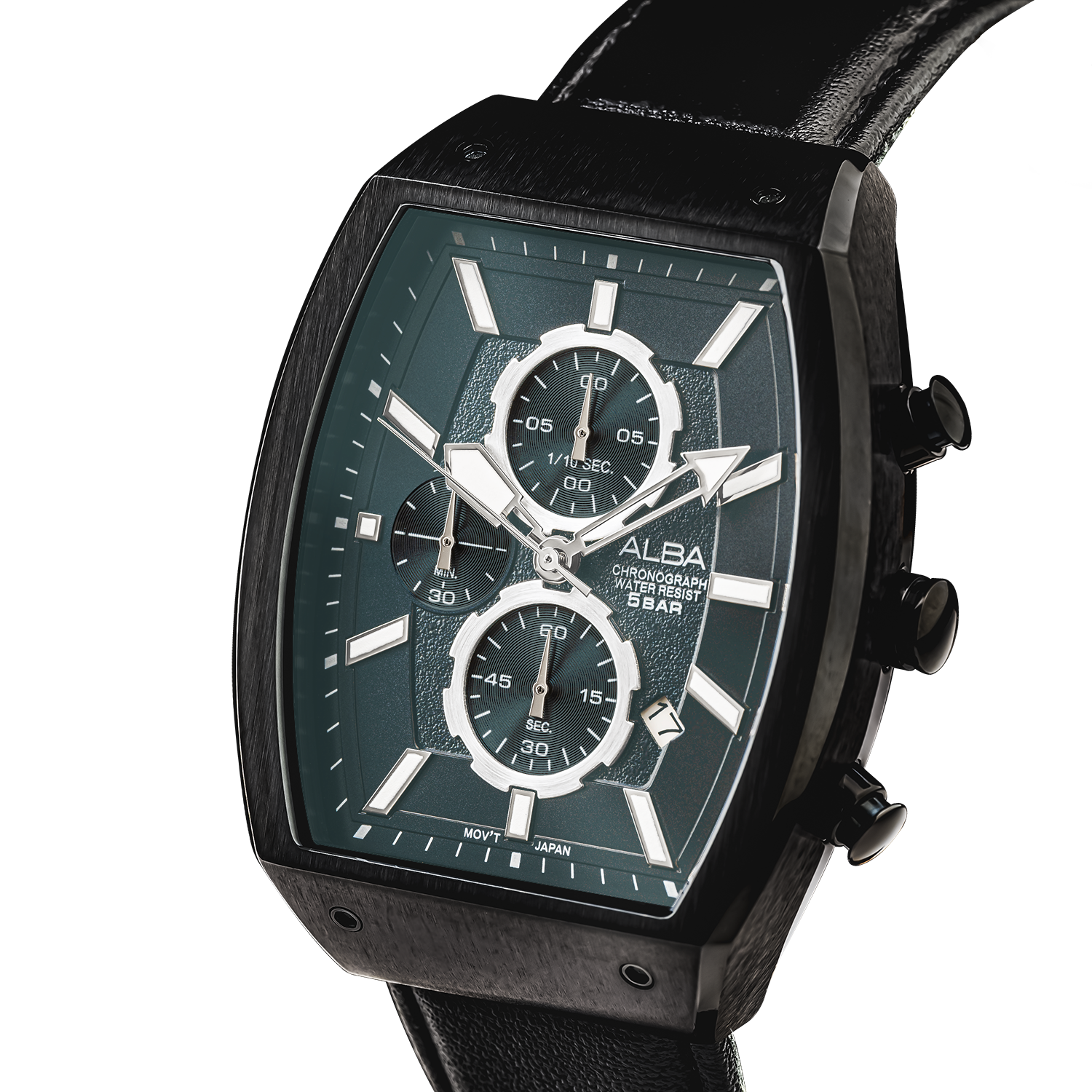 AM3999X1 Black Rectangular Dial Chronograph Watch