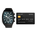 AM3999X1 Black Rectangular Dial Chronograph Watch