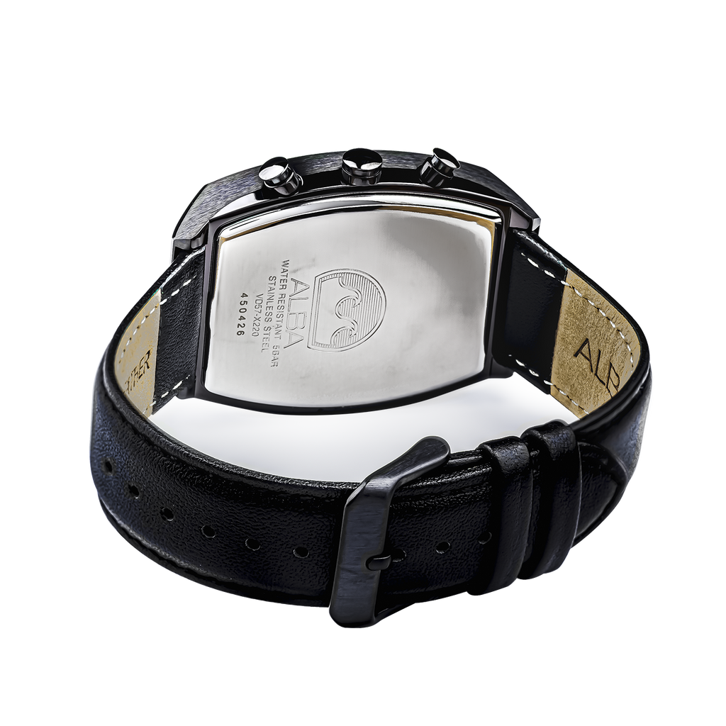 AM3999X1 Black Rectangular Dial Chronograph Watch