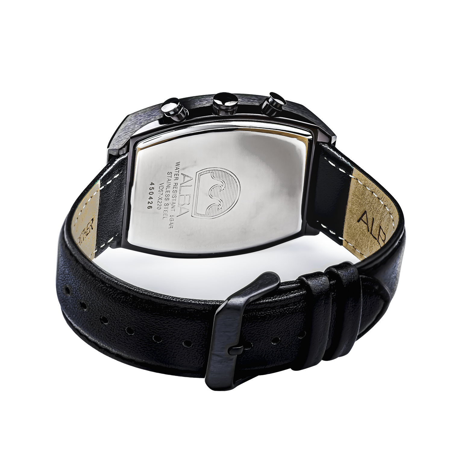 AM3999X1 Black Rectangular Dial Chronograph Watch