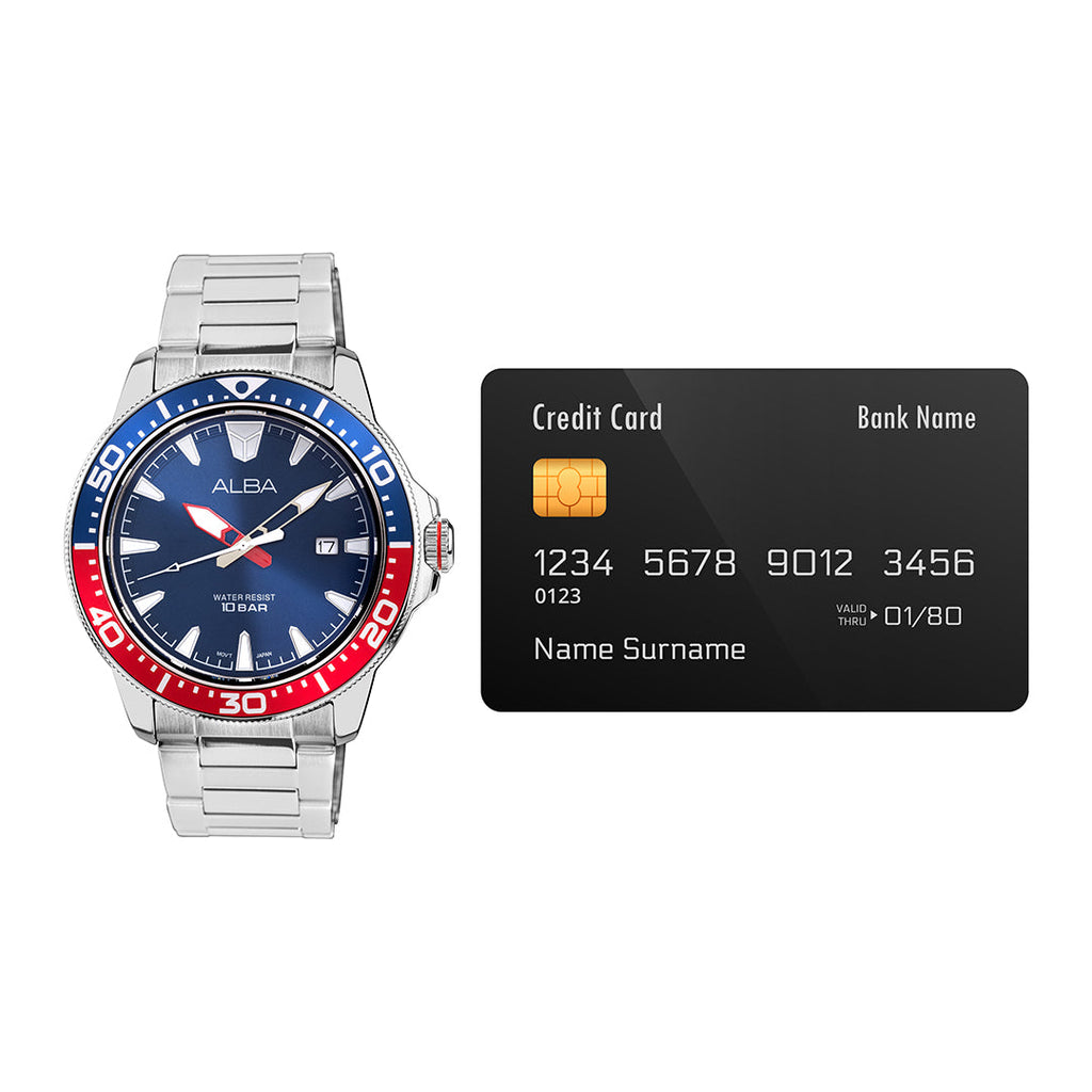 AS9T97X1 Blue & Red Dial Quartz Watch