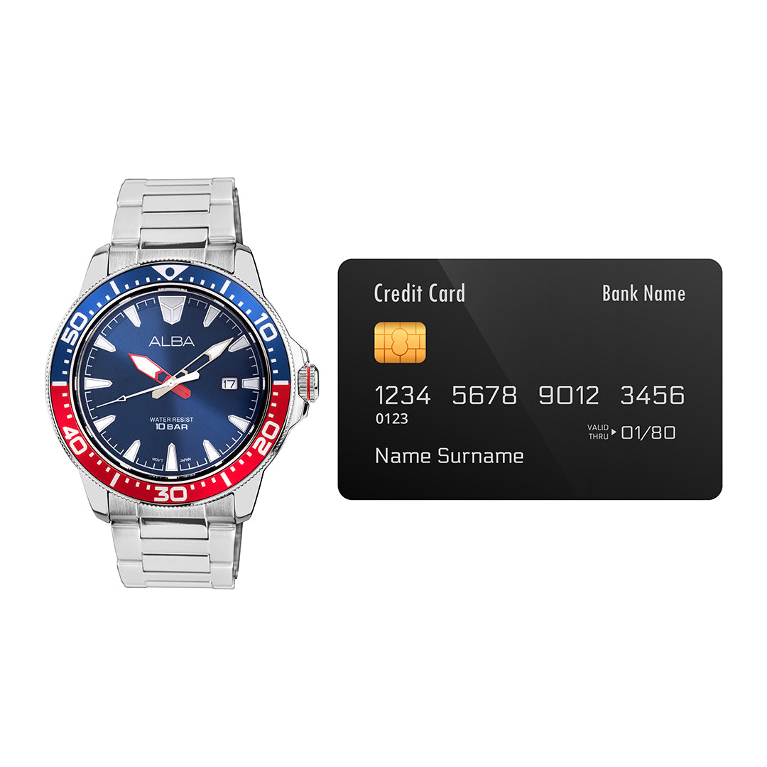 AS9T97X1 Blue & Red Dial Quartz Watch