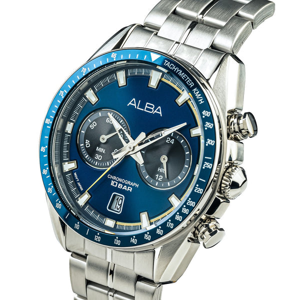 A4B017X1 Navy Blue Dial Chronograph Watch