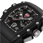 Ducati Quartz Multifunction Black Dial Black Silicone Strap Watch For Men