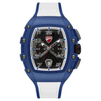 Ducati Quartz Multifunction Black Dial Blue Silicone Strap Watch For Men