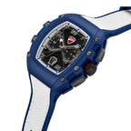 Ducati Quartz Multifunction Black Dial Blue Silicone Strap Watch For Men