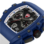 Ducati Quartz Multifunction Black Dial Blue Silicone Strap Watch For Men