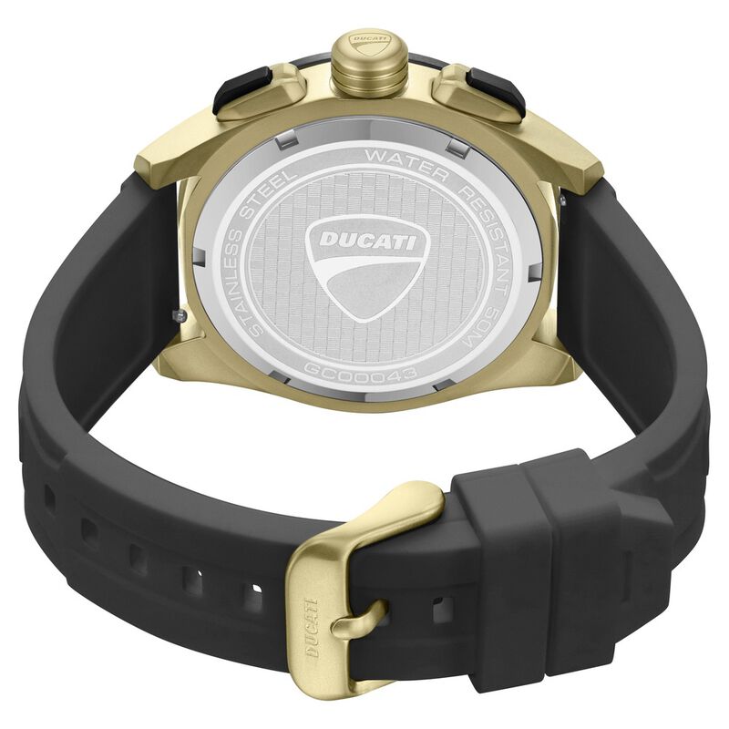 Ducati Quartz Chronograph Grey Dial Black Silicone Strap Watch For Men